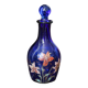 Legras vase en verre bleu marine émaillé à décor de fleurs de lys