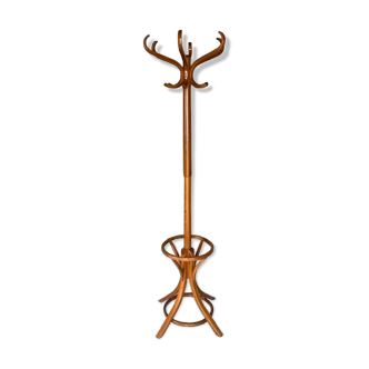 Coat rack swivel parrot Baumann bistro style 1960 curved wood