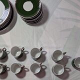 Antique service 31 pieces – S.P.M. Walküre Bavaria – Empire Green & lace