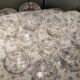 Villeroy and Bosch - 9 Antique Port Glasses - Cut crystal with flower decoration