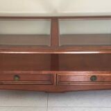 Coffee table with cherry drawers and beveled glass