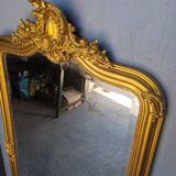 Miroir Louis XV bois doré ep XIX em - 144 cm