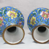 Pair of Chinese vases in enamelled bronze