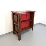 Bright brutalist bar furniture aranjou vintage from the 50s 60s in solid elm