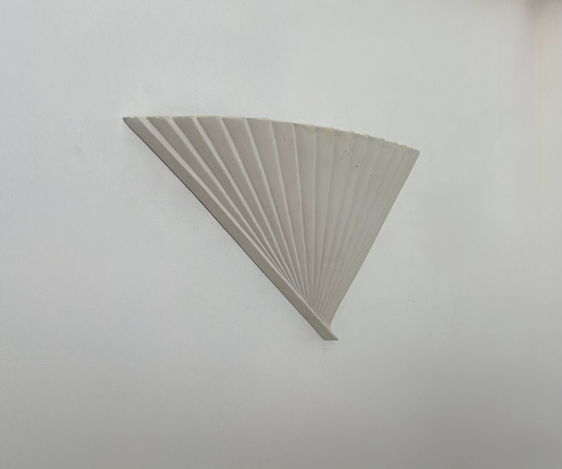 Vintage wall lamp, matte white plaster, France 1980