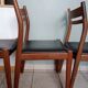 Set or suite of 4 chairs vintage Scandinavian armchairs industrial black solid wood dining room