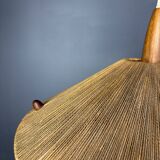 Large Mid-Century Teak and Sisal Cord Pendant from Temde Leuchten, 1960s