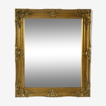 Miroir biseauté style empire doré 74x64cm