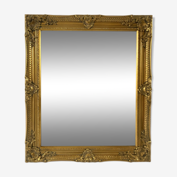 Bevelled mirror, golden empire style 74x64cm