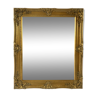 Bevelled mirror, golden empire style 74x64cm