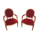 Paire de fauteuils médaillon