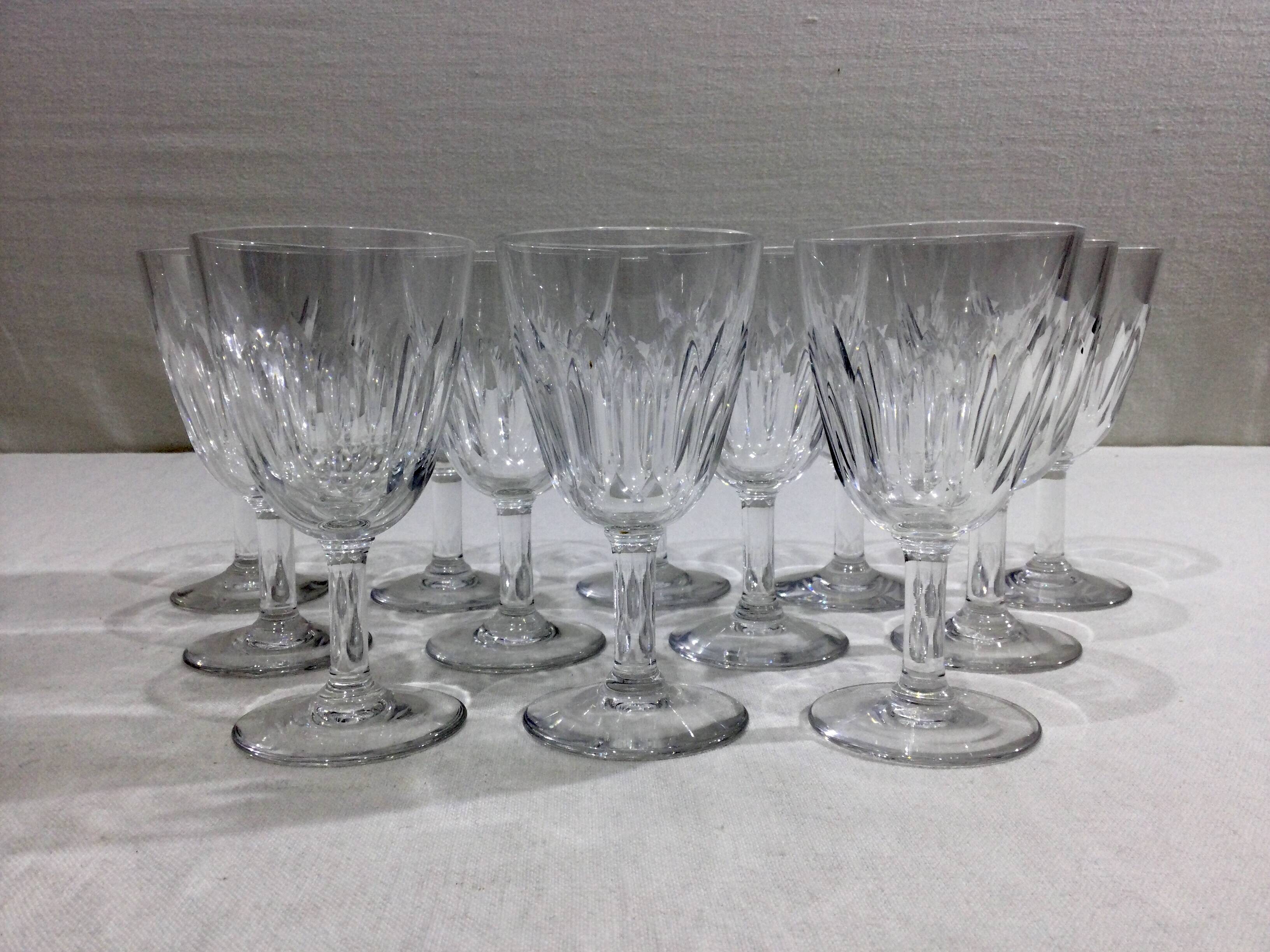 Baccarat – 12 red wine glasses in Baccarat Crystal Casino Model