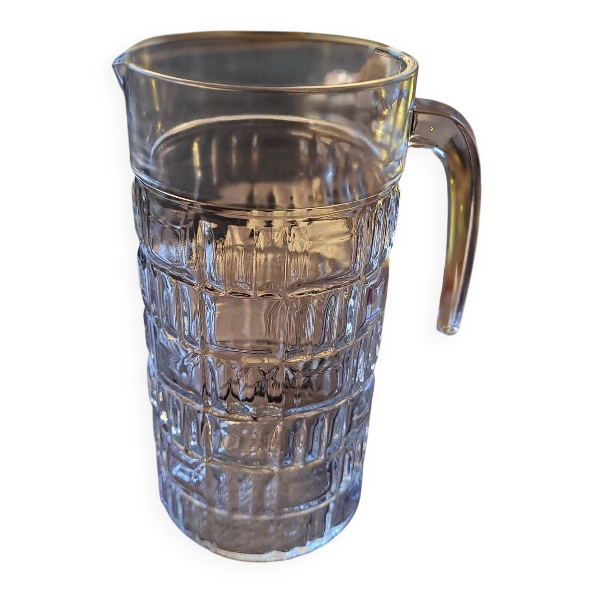Molded glass pitcher – 1960s-70s