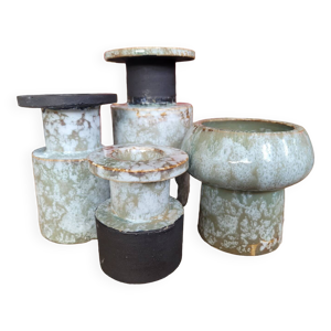 Ensemble de 4 vases émaillés