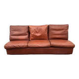 Vintage Scandinavian 3-seater leather sofa