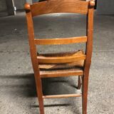 Set of 6 old straw chairs