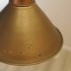 Danish Brass Pendant Lamp, Industrial Cone Shade, 1960s
