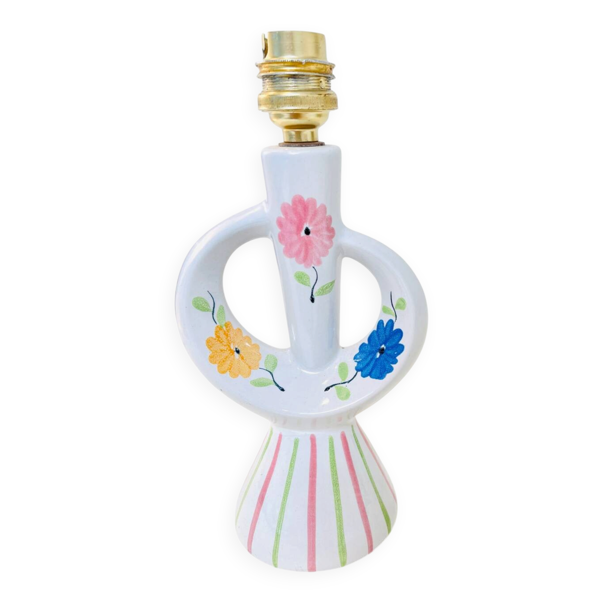 Small floral ceramic lamp – 1950s