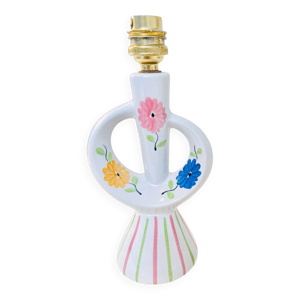 Petite lampe en céramique - fleurie