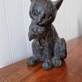 Carved cat statue