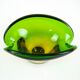 Sommerso glass platter in green and yellow, Murano, Italy, 1960s