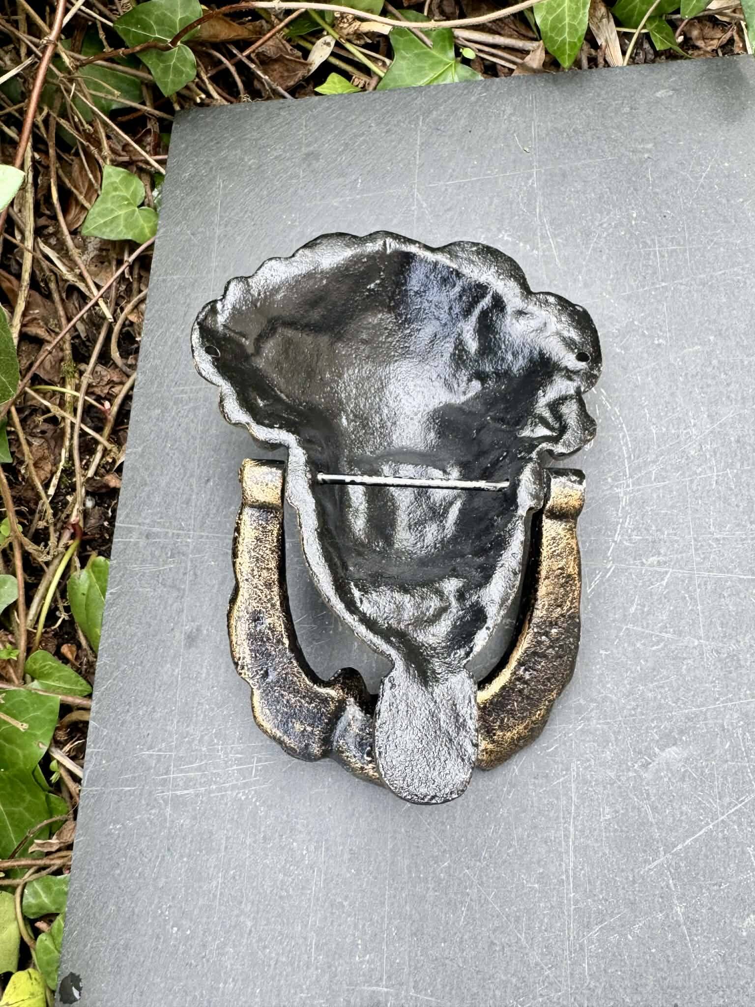 Large metal door knocker Greek goddess