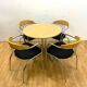 Dining set, mid-century, chrome tube frame, 1980s