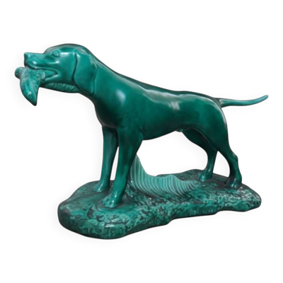 Sculpture Chien de Chasse au Canard - Art Déco - J. MIGNOT - Saint-Clément