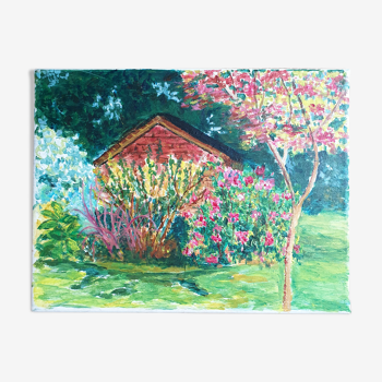 Naïve style flower landscape