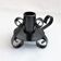 Small handheld hand candle holder wrought iron black vintage