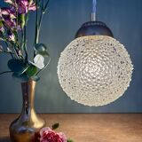 Vintage globe pendant light in molded glass