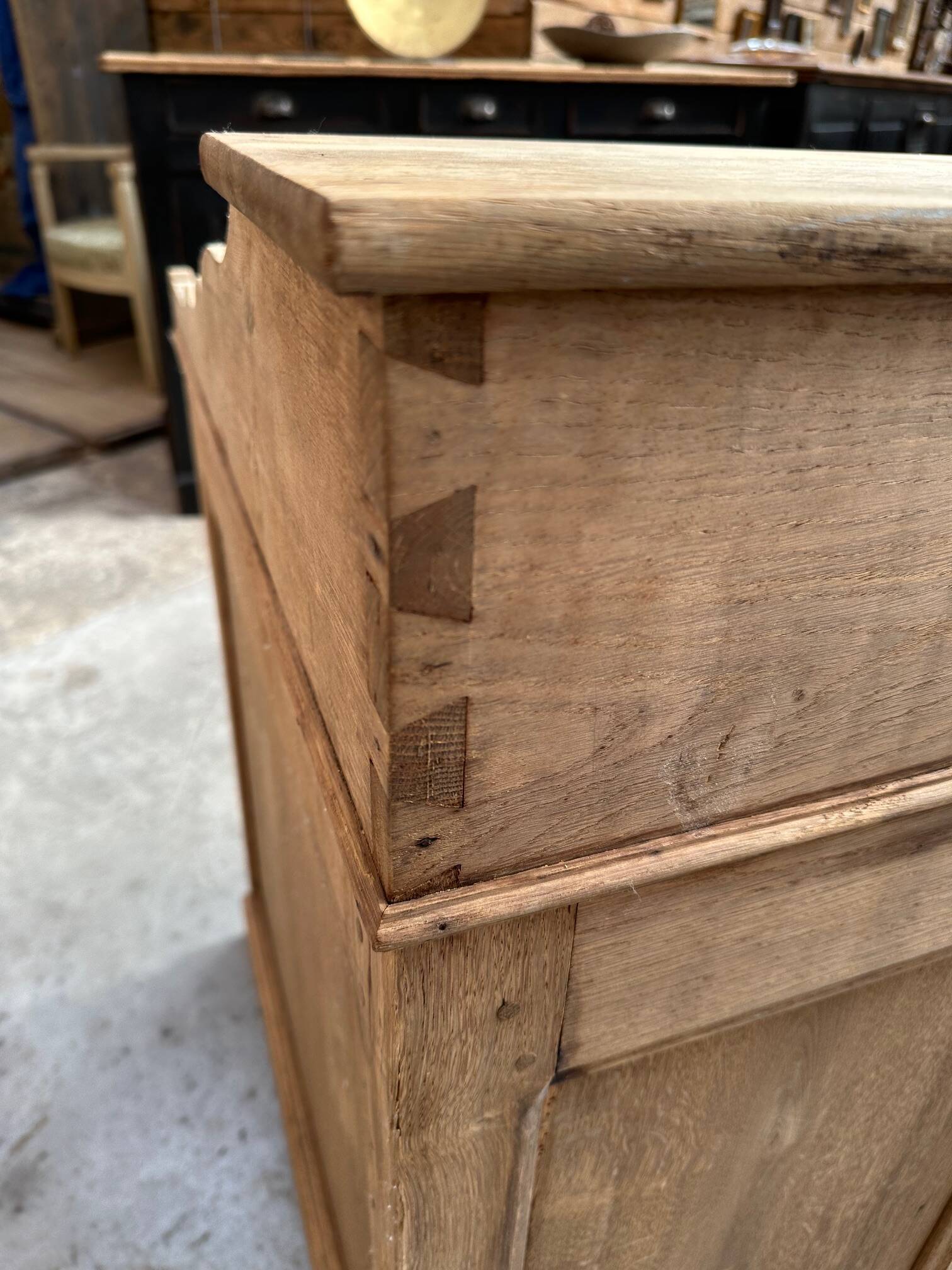 Solid oak reception desk, early 20th century
