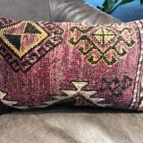 Handmade wool lumbar kilim pillow