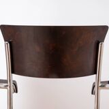 Ensemble de 4 chaises de salle à manger Bauhaus, conçues par Mart Stam, base en acier tubulaire