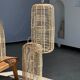 Large lantern-shaped rattan pendant lamp H50 D24