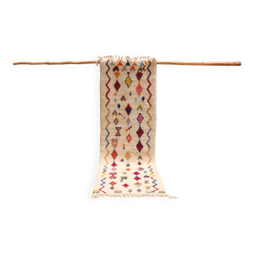 Tapis en laine tissé à la main coloré, 310 x 95 cm - R312