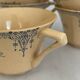 Iron earth tea cup St Amand - antique French earthenware with patina