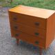 Vintage chest of drawers in gilded oak from the 50s 3 drawers feet bobbin