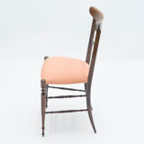 Rare pair of Campanino Chiavari walnut chairs by Fratelli Levaggi 1950