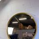 Miroir rond vintage avec bord "doré"