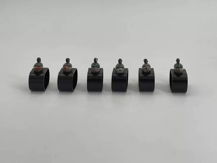 Set of 6 vintage napkin rings