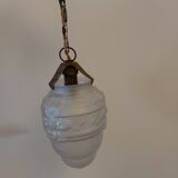Art Deco chandelier in molded blown glass