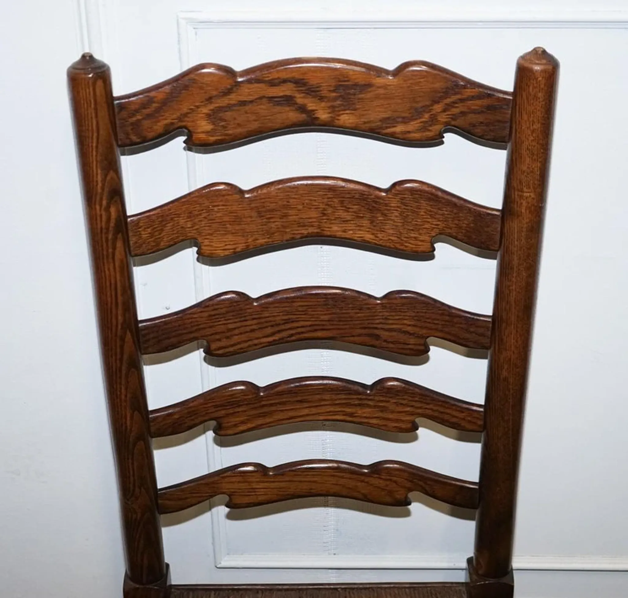 Antique Rush Seat Dining Chairs, England, 1910s, Set of 6