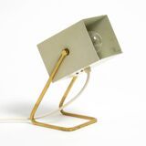 Great Mid Century metal bedside lamp with brass base by Kaiser Leuchten