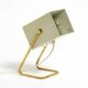 Great Mid Century metal bedside lamp with brass base by Kaiser Leuchten
