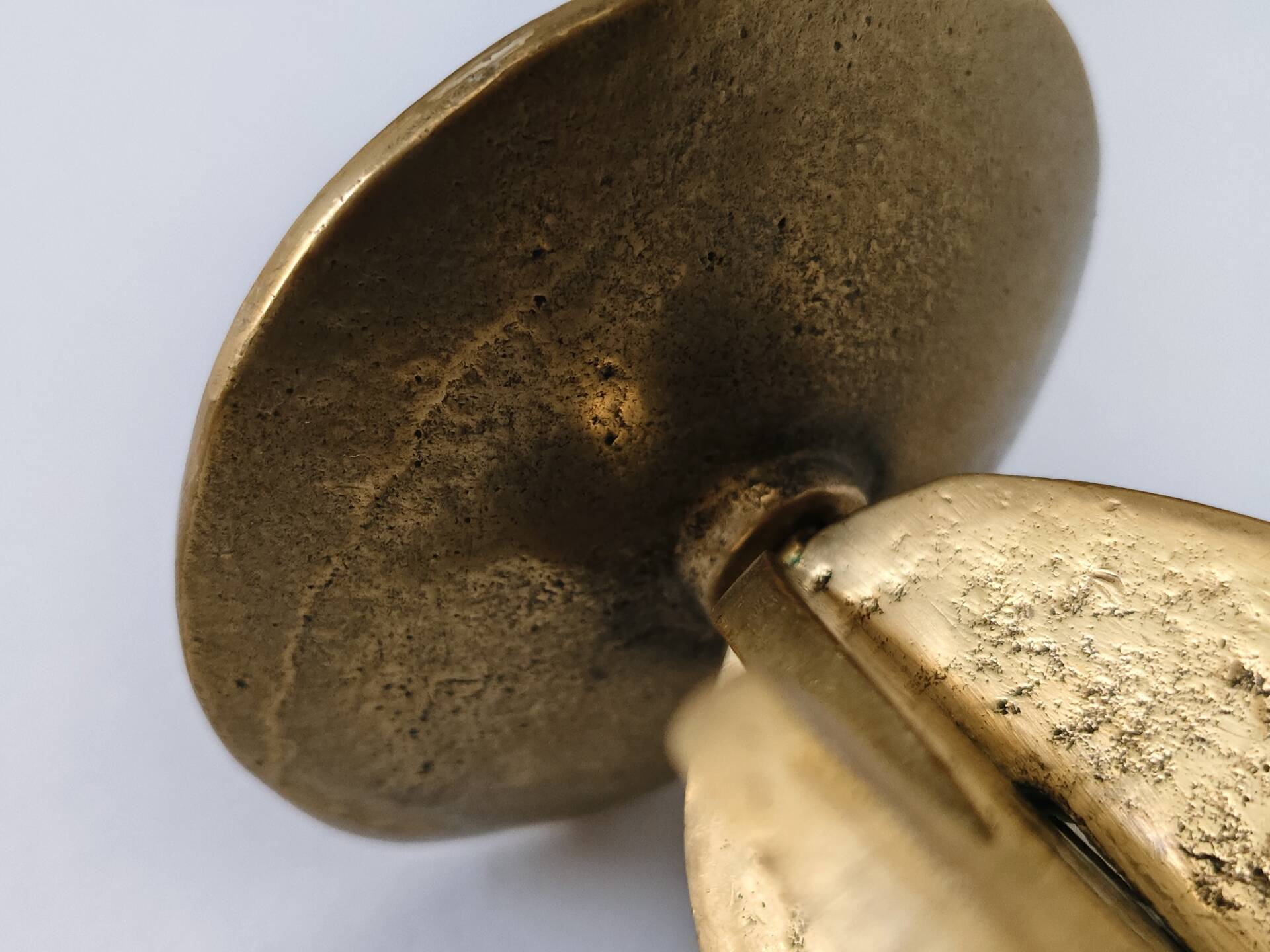 Brutalist vintage brass candlestick
