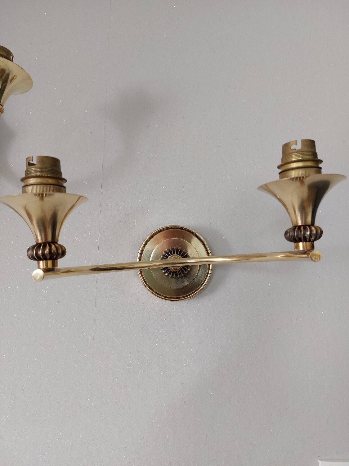 Suite of 3 Art Deco wall lights attributed to Gilbert Poillerat