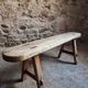 Vintage oak French bench – Rustic farmhouse seat – 1950s
