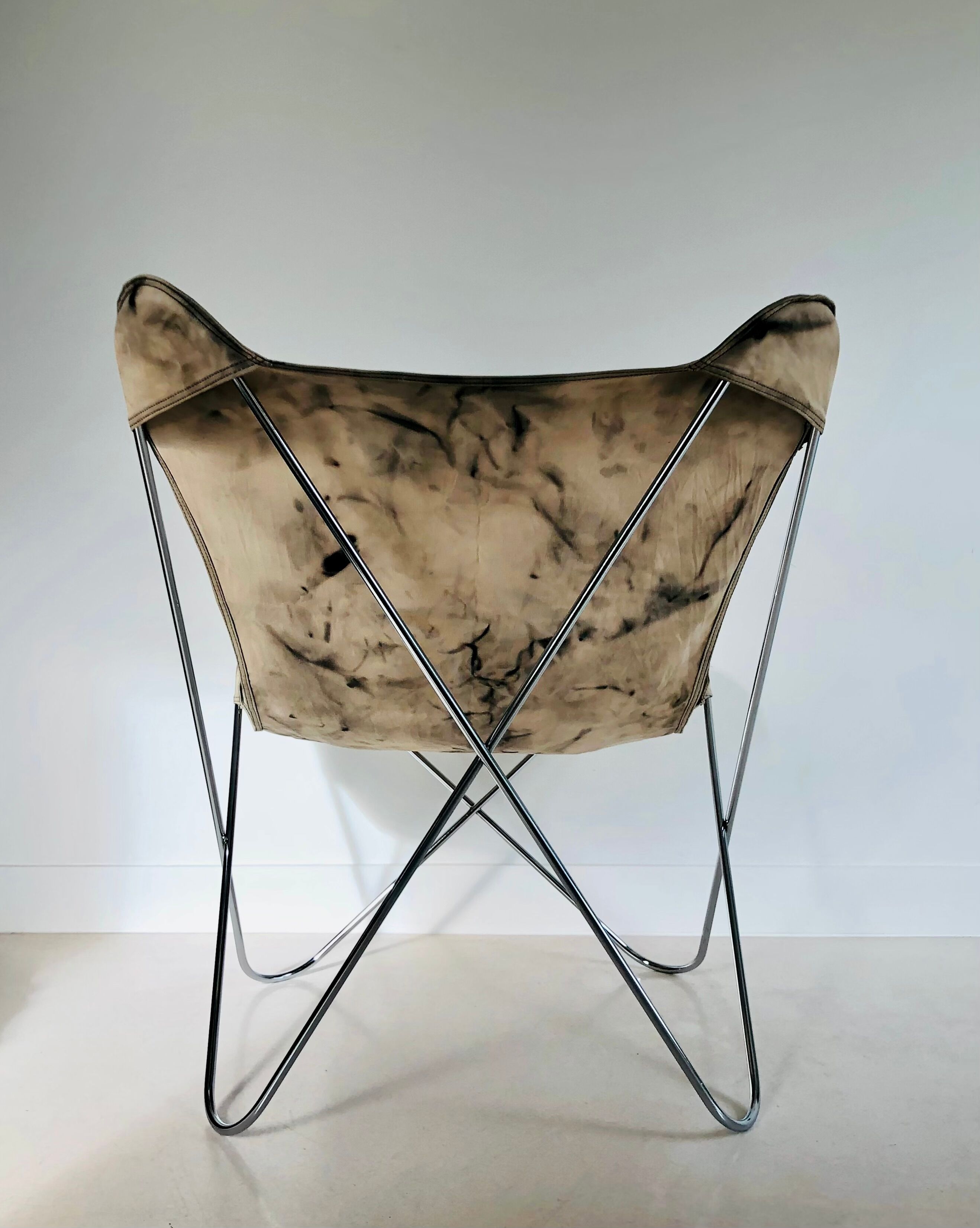 Armchair "Papillon" in chromed steel by Gavina Spa, Italy 70s