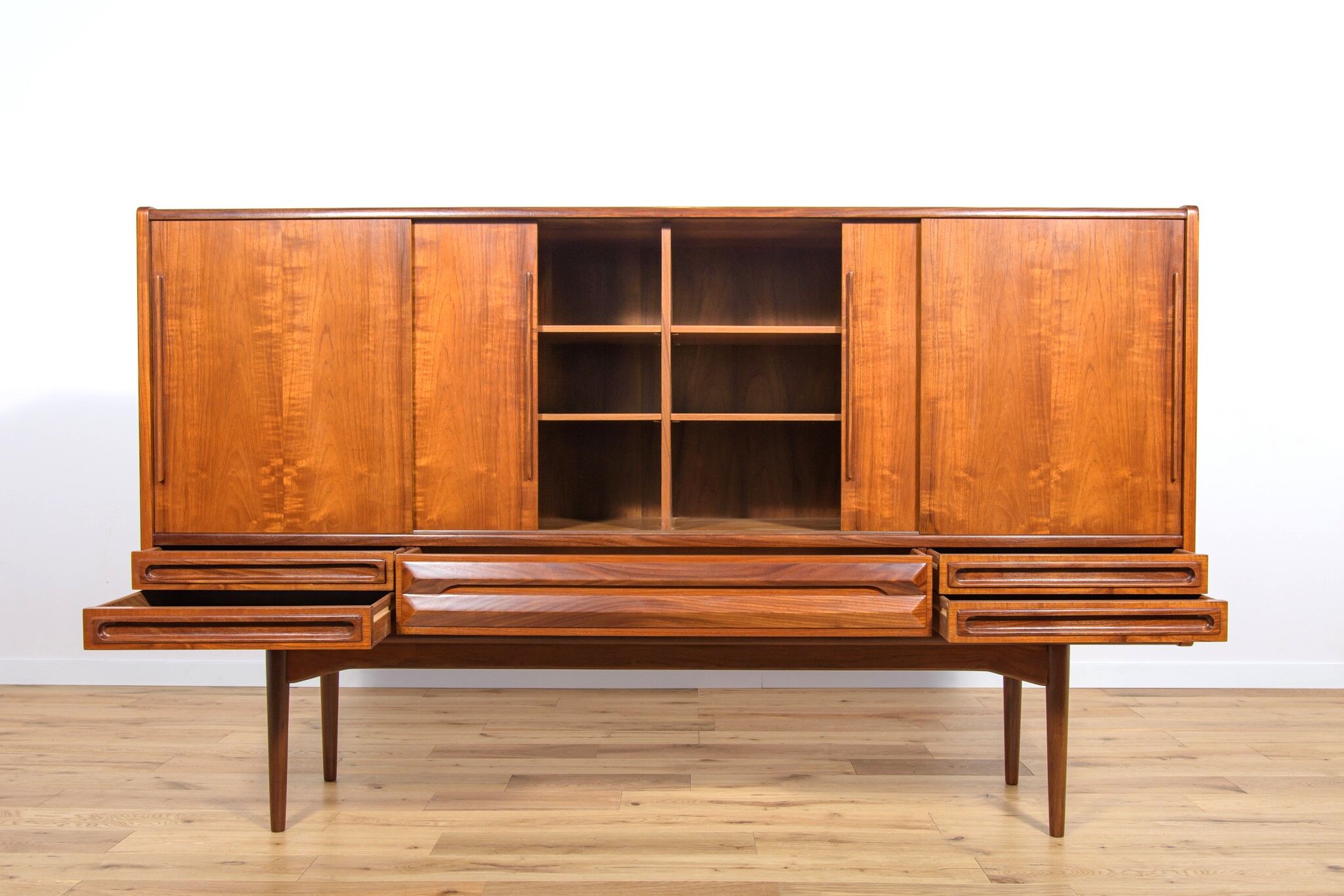 Mid-century danish high sideboard in teak, 1960s